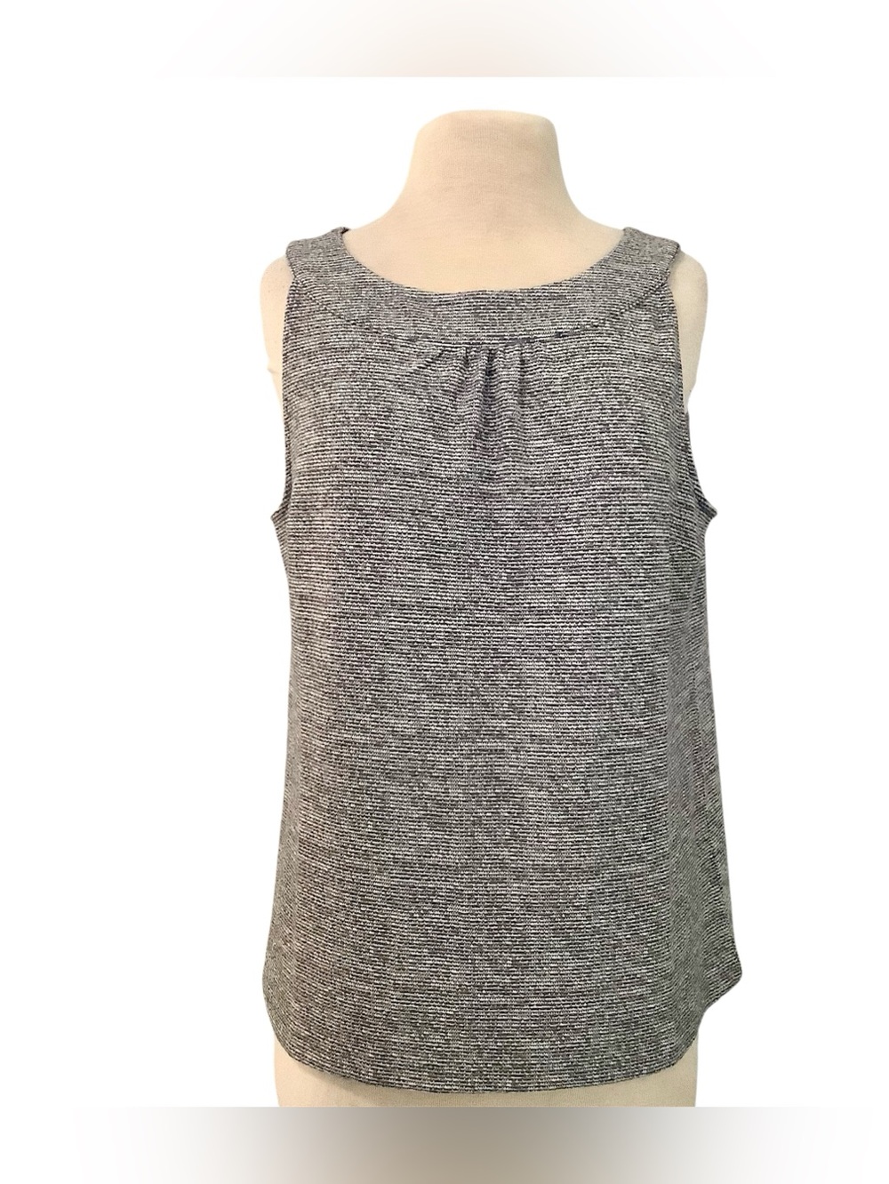 Talbots Sleeveless Knit Top Black/Gray